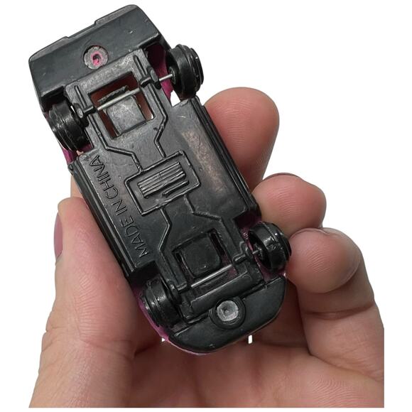 Pink Diecast Toy Car with Silver Eagle Decal & Open Windows 1:64 - Picture 7 of 7